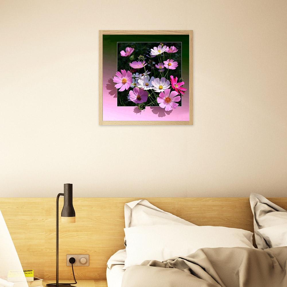 Pink Flowers - Full Round Drill Diamond Painting