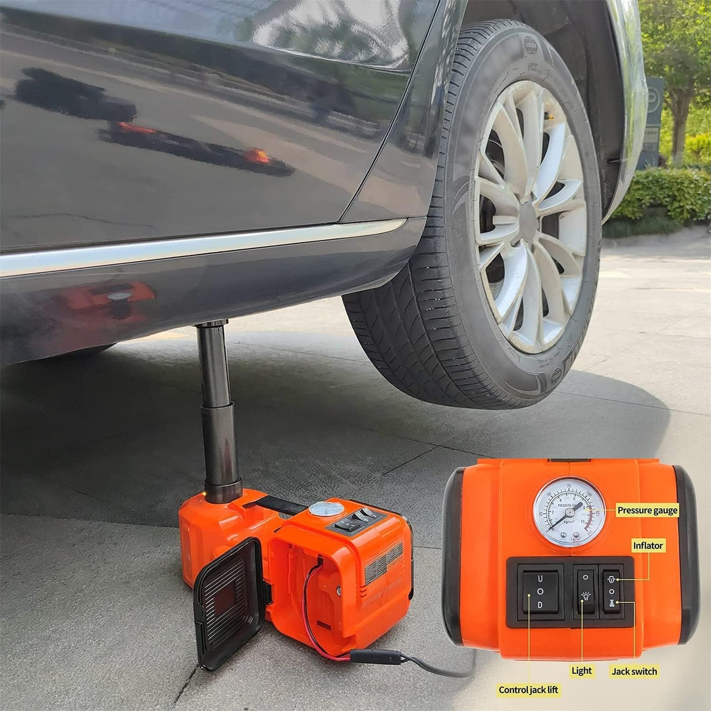 DYTWXG Electric Hydraulic Car Jack, 5 TON 12V, Compatible with Automobile and SUV, Car Jack with Electric Key Kit, Weight Capacity 10000 Pounds, Height Adjustable from 6.1 to 17.7 Inches