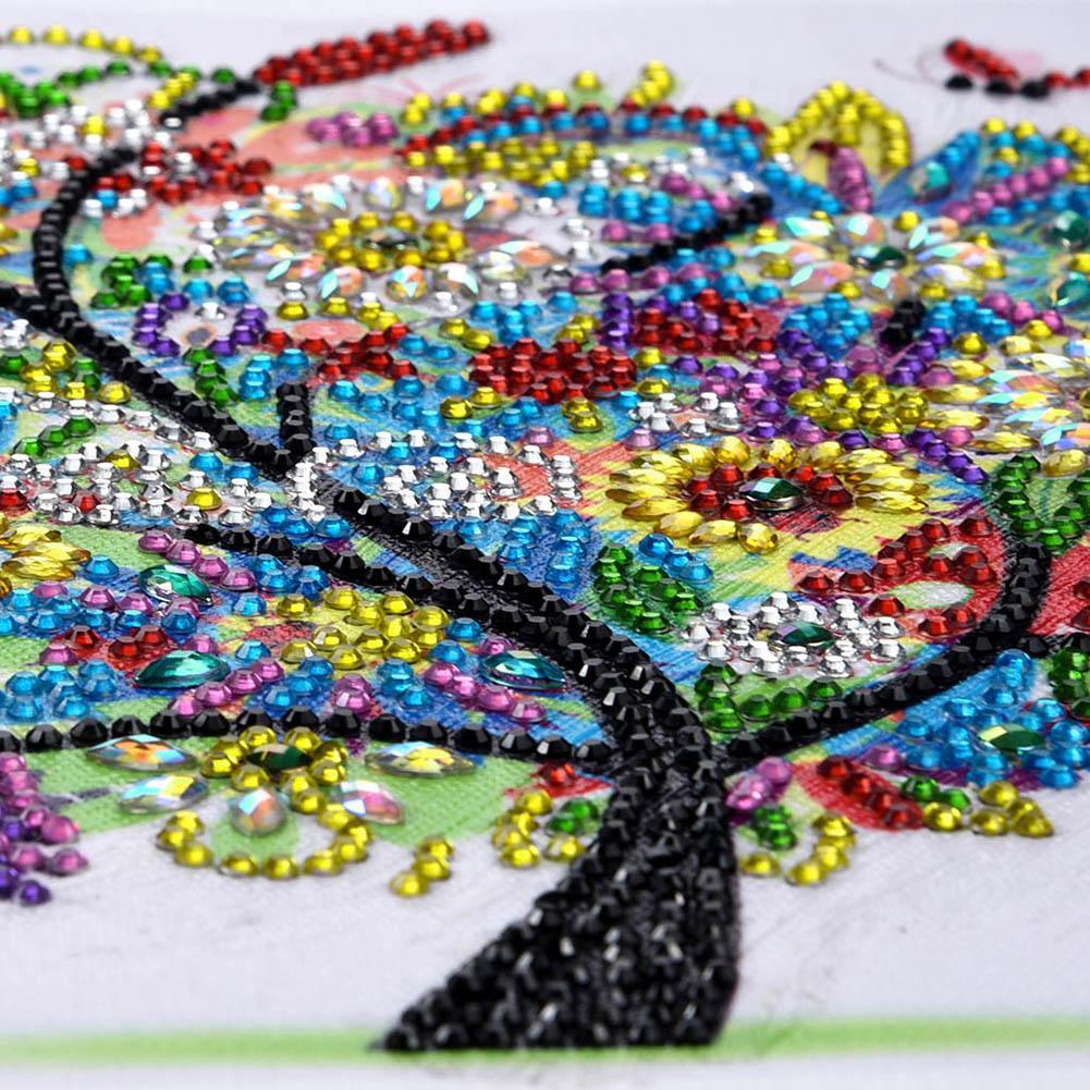5D DIY Special Shaped Diamond Painting Colorful Tree Cross Stitch Embroider