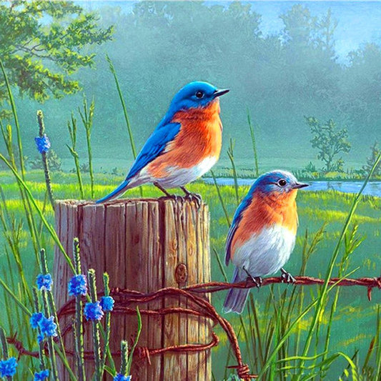 5D DIY Full Drill Diamond Painting Standing Birds Cross Stitch Embroidery