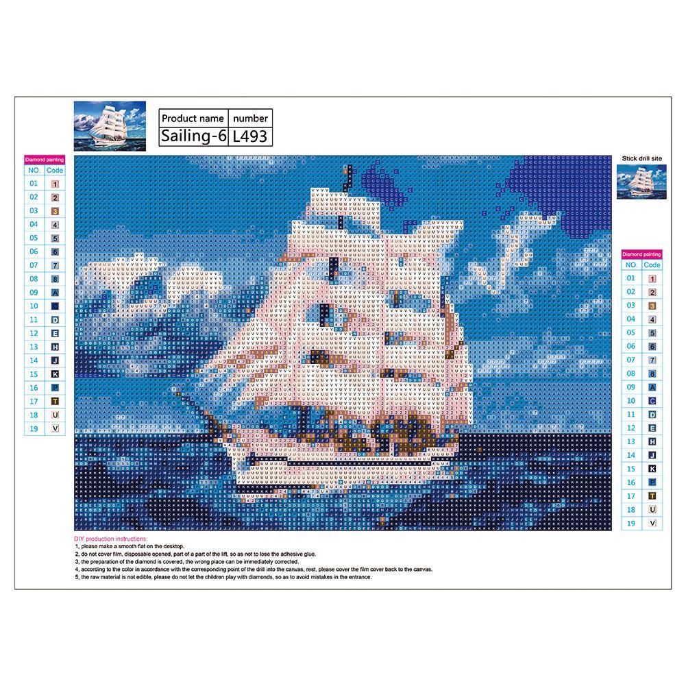 5D DIY Full Drill Diamond Painting Ocean Ship Cross Stitch Embroidery Kits
