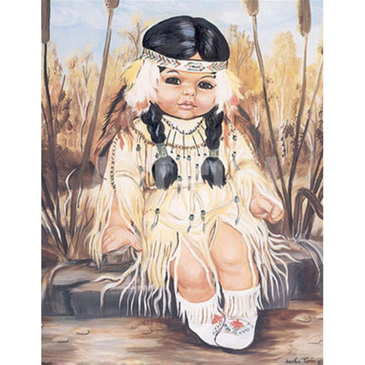 Village Girl - Full Round Drill Diamond Painting