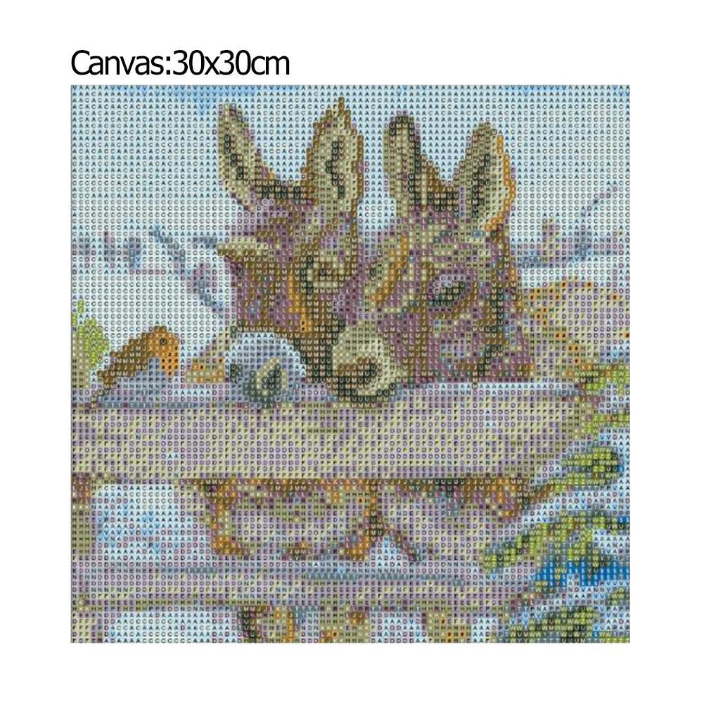 DIY Full Drill Diamond Painting Little Donkey Cross Stitch Embroidery Decor