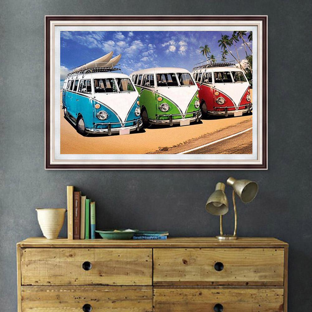 5D DIY Full Drill Diamond Painting Bus Cross Stitch Embroidery (40X30cm)