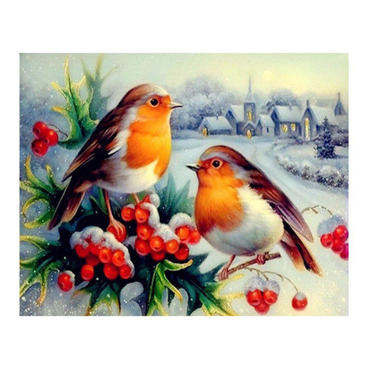 DIY Diamond Embroidery Painting Snow Birds Full Drill Mosaic Cross Stitch