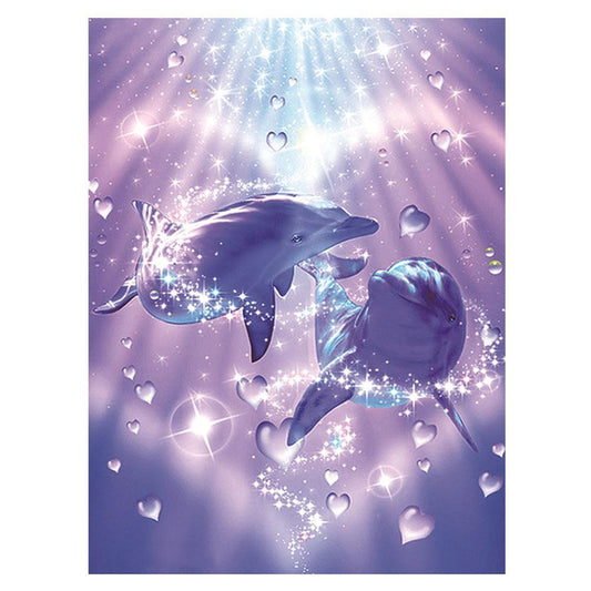 5D Dolphin Lovers Diamond Painting Embroidery DIY Full Drill Cross Stitch