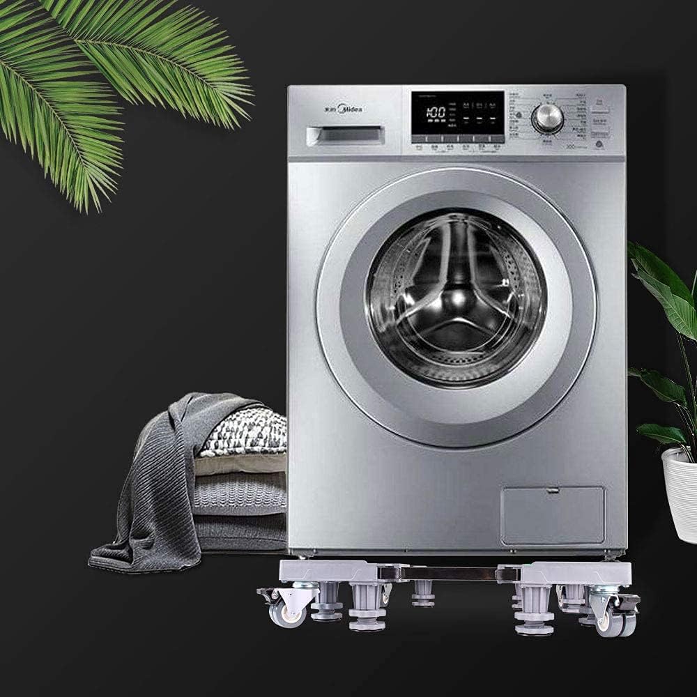 Washing Machine Base Frame with Wheels, Refrigerator Refrigerator Plate, Furniture Roller Guide, Adjustable 45-72 cm, Bear Load 700 kg, Stable and Non-Slip, for Washing Machines, Dryers
