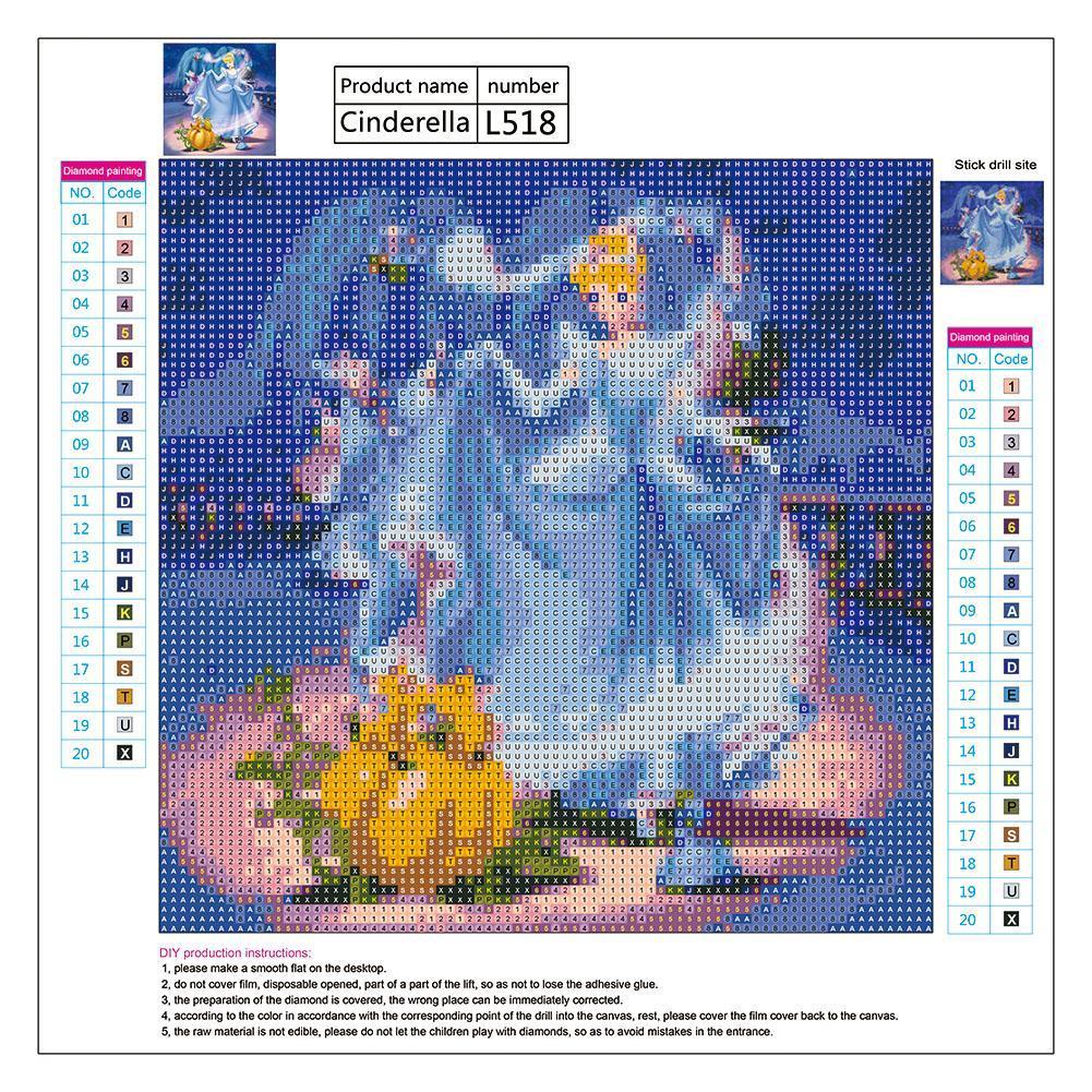 5D DIY Full Drill Diamond Painting Princess Cross Stitch Embroidery Mosaic