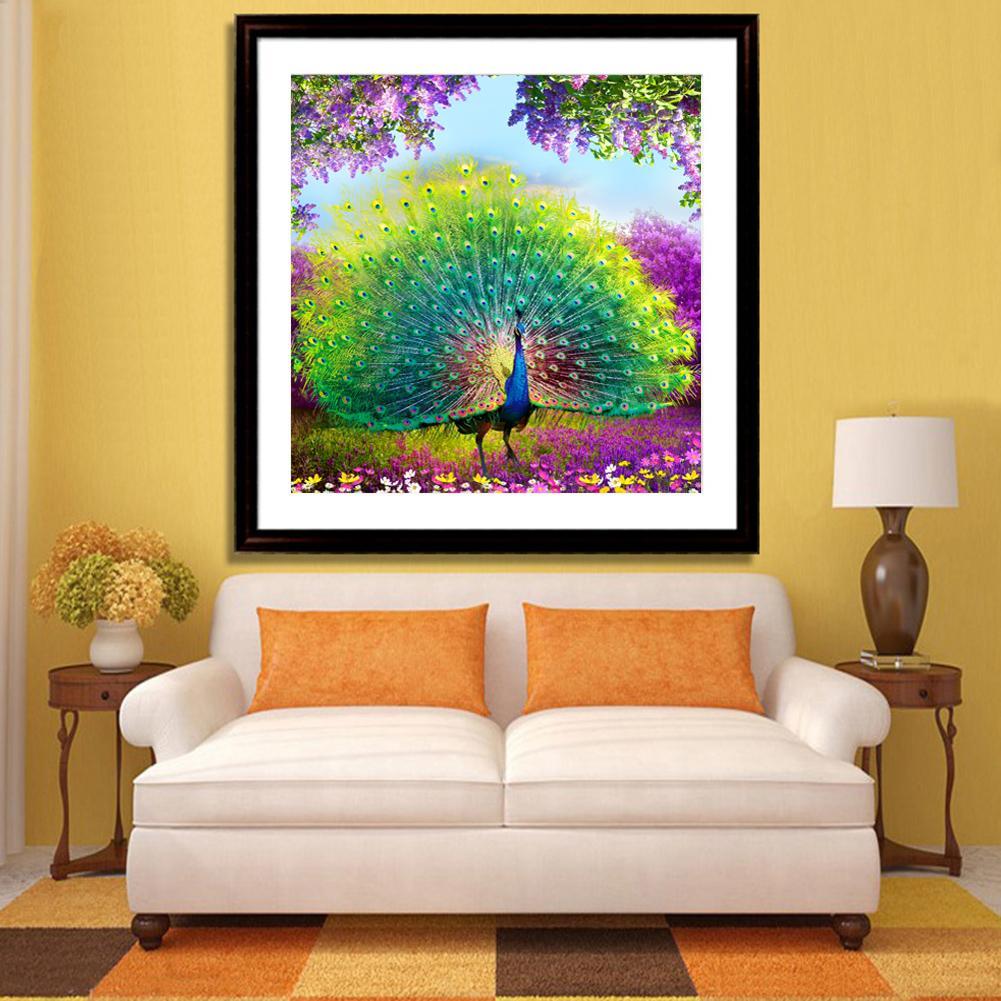 DIY Diamond Embroidery Peacock Painting for Home Decoration