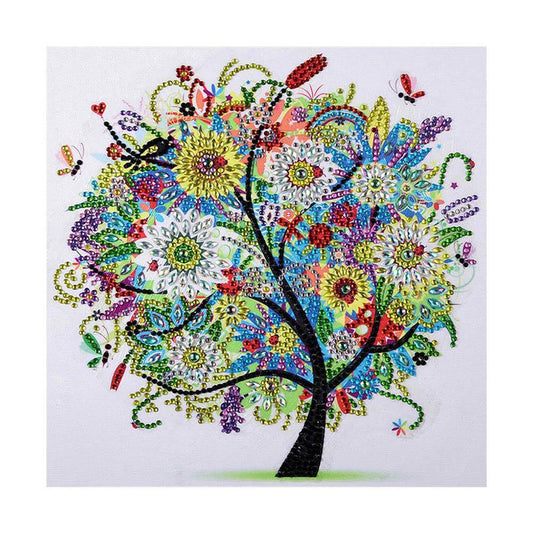 5D DIY Special Shaped Diamond Painting Colorful Tree Cross Stitch Embroider