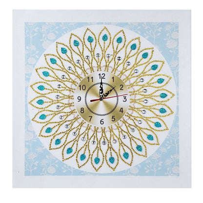 DIY Diamond Painting White Flower Wall Clock Craft Art Decor