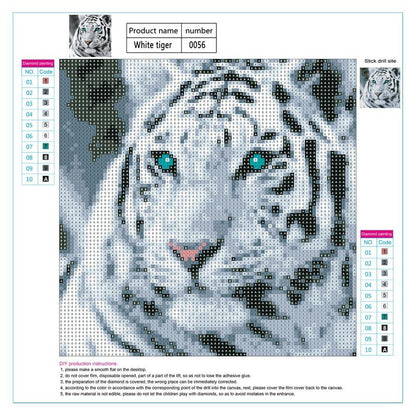 Tiger Head 5D DIY Full Drill Round Diamond Painting Embroidery Cross Stitch