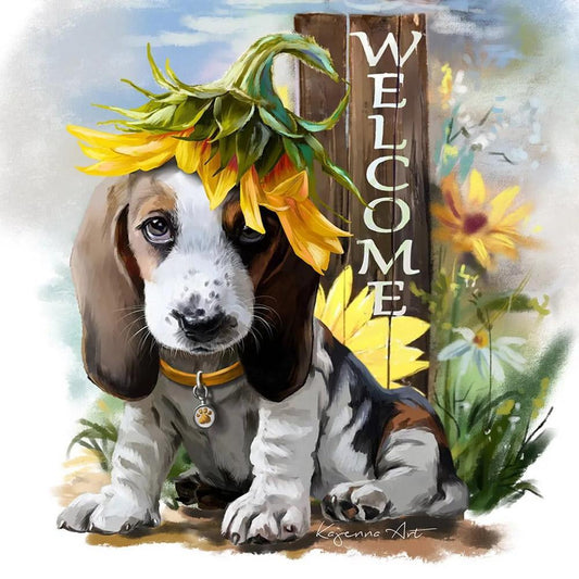 Welcome Dog - Full Round Drill Diamond Painting