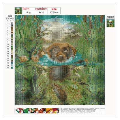 5D DIY Full Drill Diamond Painting Dog Cross Stitch Embroidery Mosaic Kit