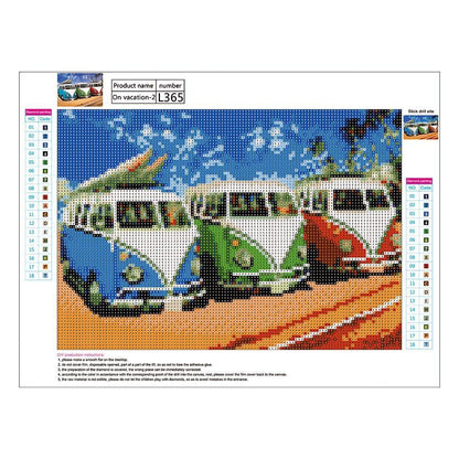 5D DIY Full Drill Diamond Painting Bus Cross Stitch Embroidery (40X30cm)