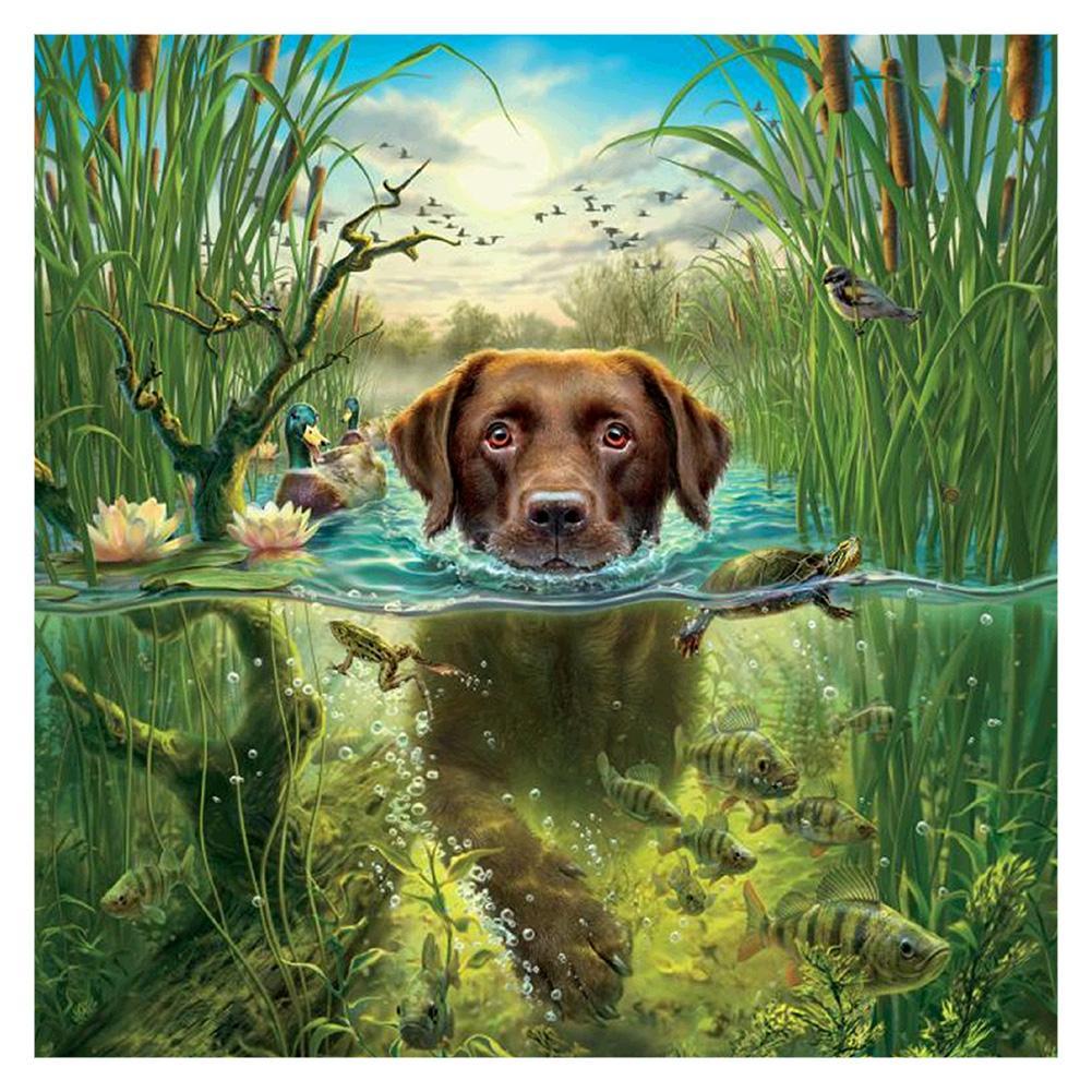 5D DIY Full Drill Diamond Painting Dog Cross Stitch Embroidery Mosaic Kit