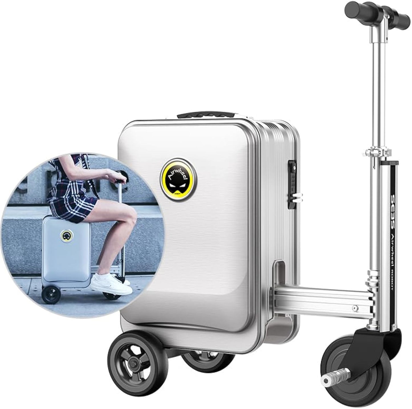 Smart Riding Luggage Electric Suitcase Scooter with Removable Battery