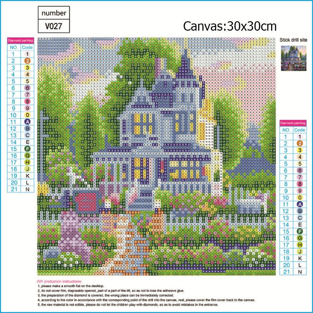 Flower Villa - Full Round Drill Diamond Painting