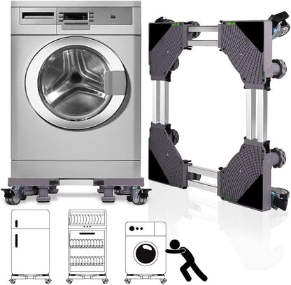 Washing Machine Base Frame with Wheels, Refrigerator Refrigerator Plate, Furniture Roller Guide, Adjustable 45-72 cm, Bear Load 700 kg, Stable and Non-Slip, for Washing Machines, Dryers