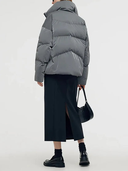 High Collar Unisex Short Goose Down Jacket
