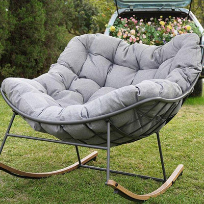 E-Coated Outdoor Rocking Chair with Cushion for Patio & Garden