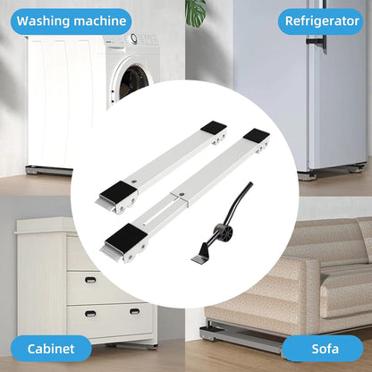 Washing Machine Base Frame with Wheels, Refrigerator Refrigerator Plate, Furniture Roller Guide, Adjustable 45-72 cm, Bear Load 700 kg, Stable and Non-Slip, for Washing Machines, Dryers