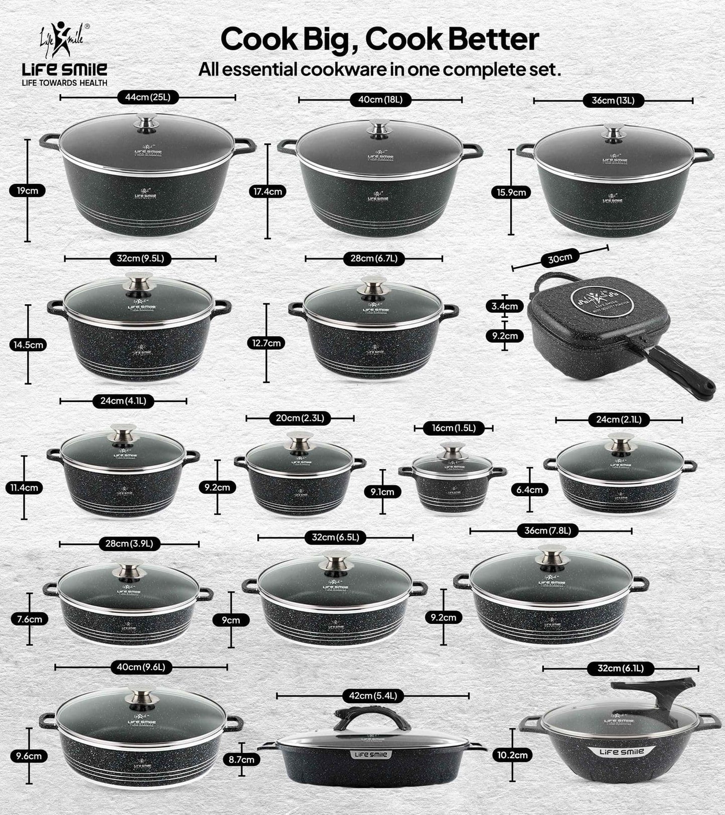 Cookware Set 134 Pieces Complete Kitchenware Set for Cooking