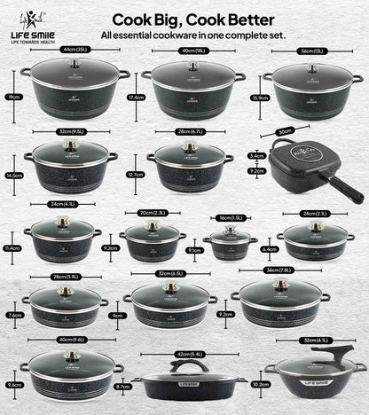 Cookware Set 134 Pieces Complete Kitchenware Set for Cooking