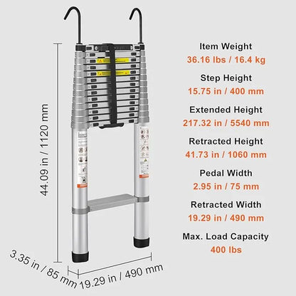 Home-use extension ladder（Stretches up to 217.32 inches）