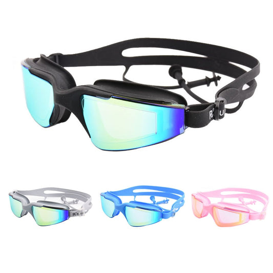 Adult Swimming glasses Large frame earplug Professional Anti Fog Men Women Pool Water Swim Eyewear Silicone Swimming goggles