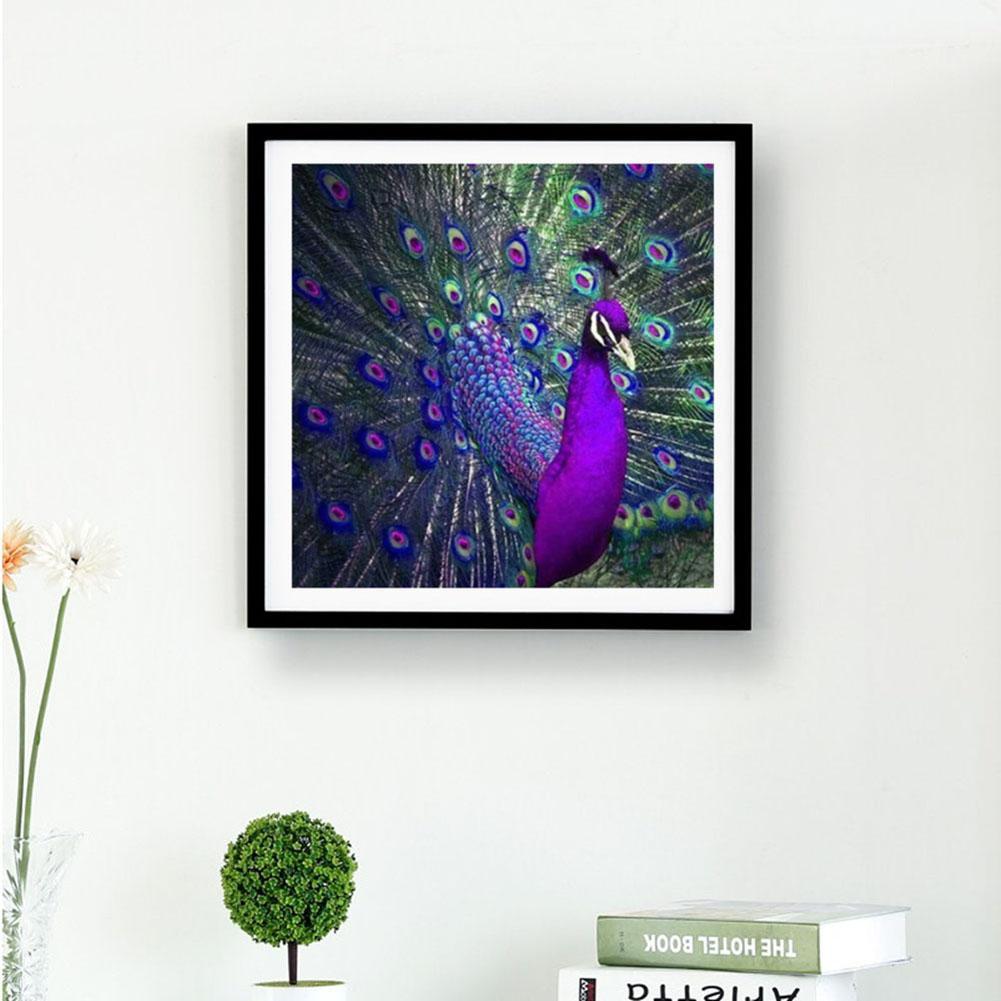 Purple Peacock - Full Round Drill Diamond Painting
