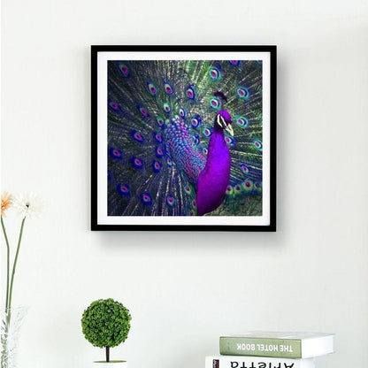 Purple Peacock - Full Round Drill Diamond Painting