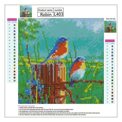 5D DIY Full Drill Diamond Painting Standing Birds Cross Stitch Embroidery