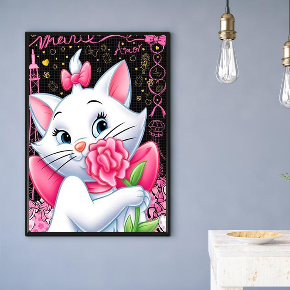 5D DIY Full Drill Diamond Painting Cute Cat Cross Stitch Embroidery Mosaic
