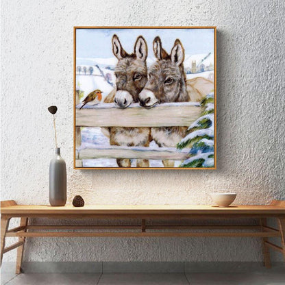 DIY Full Drill Diamond Painting Little Donkey Cross Stitch Embroidery Decor