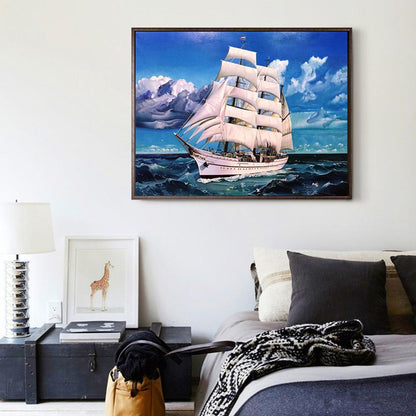 5D DIY Full Drill Diamond Painting Ocean Ship Cross Stitch Embroidery Kits