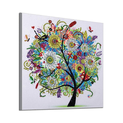 5D DIY Special Shaped Diamond Painting Colorful Tree Cross Stitch Embroider