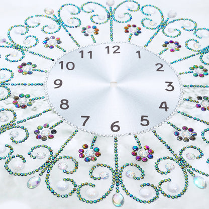 DIY Diamond Painting White Flower Wall Clock Craft Art Decor