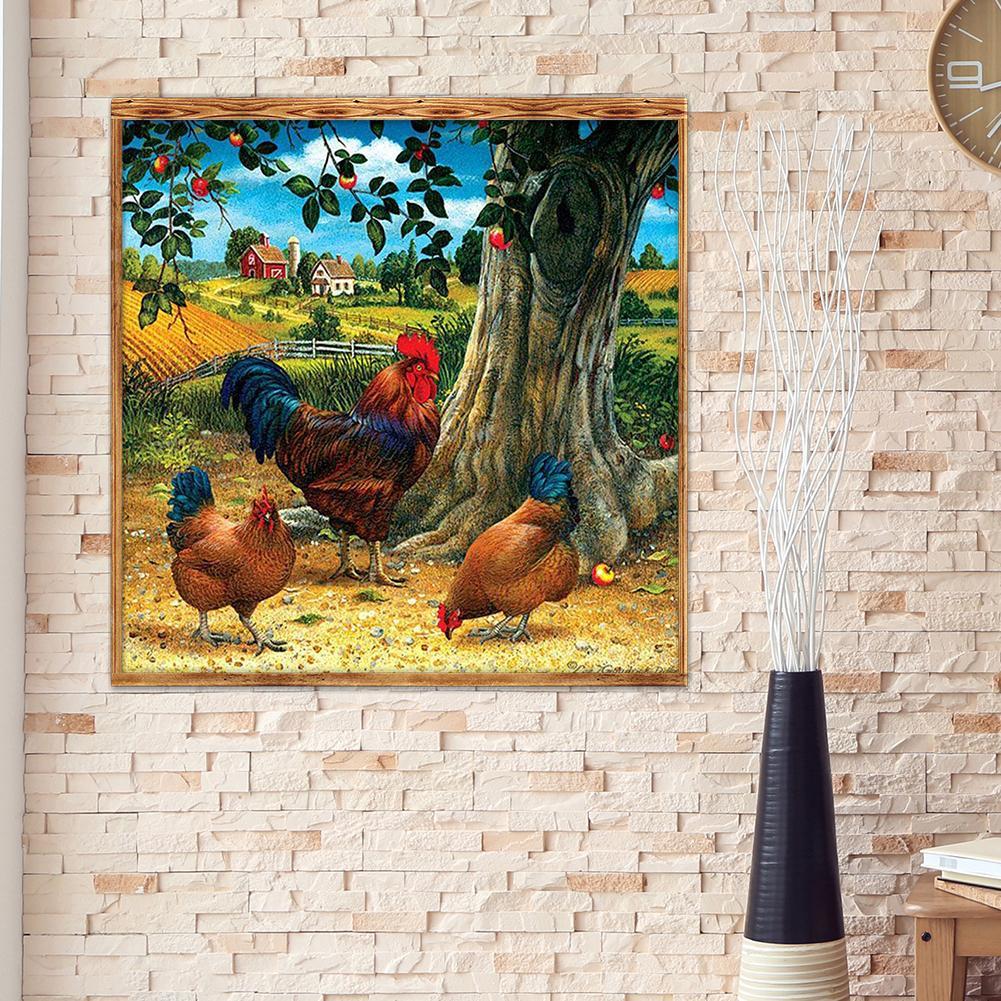5D DIY Full Drill Diamond Painting Village Fowl Cross Stitch Embroidery Kit