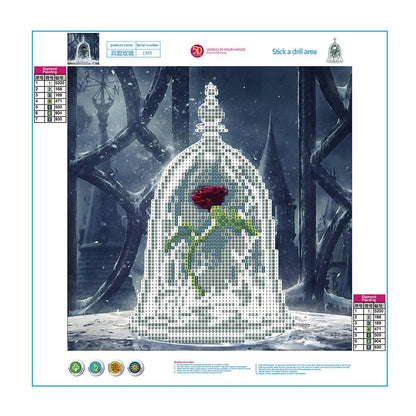 Red Rose 5D Diamond DIY Painting Kit Home Decor Craft 30 X 30cm