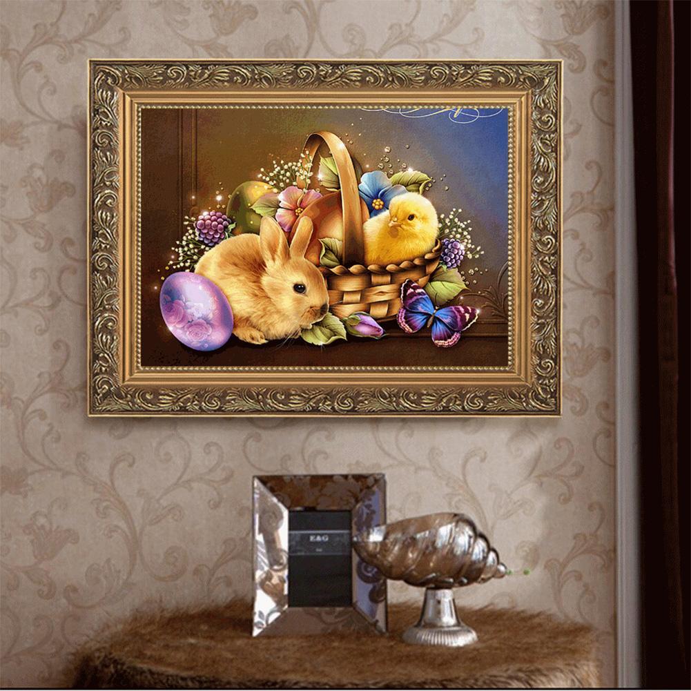 Easter Chick Rabbit - Full Round Drill Diamond Painting