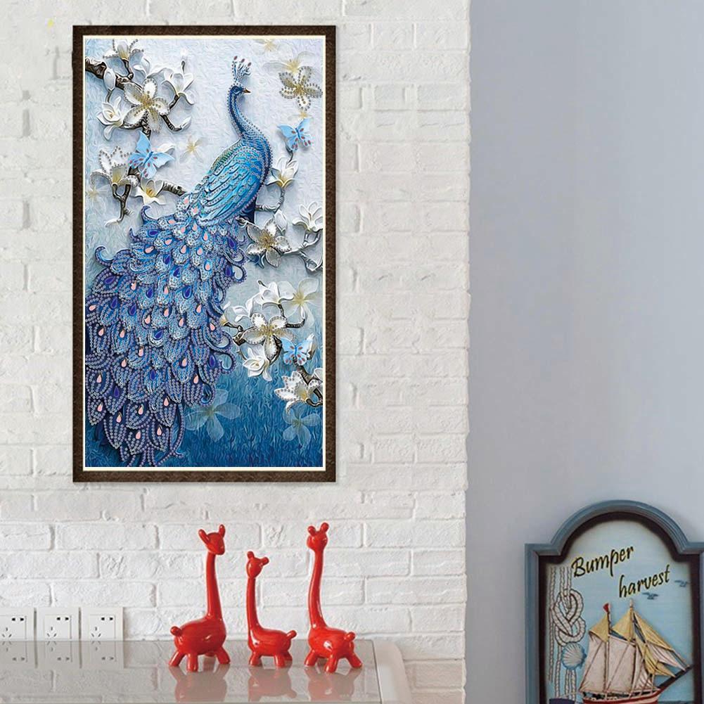 (30*50cm)Peacock - Crystal Rhinestone Diamond Painting
