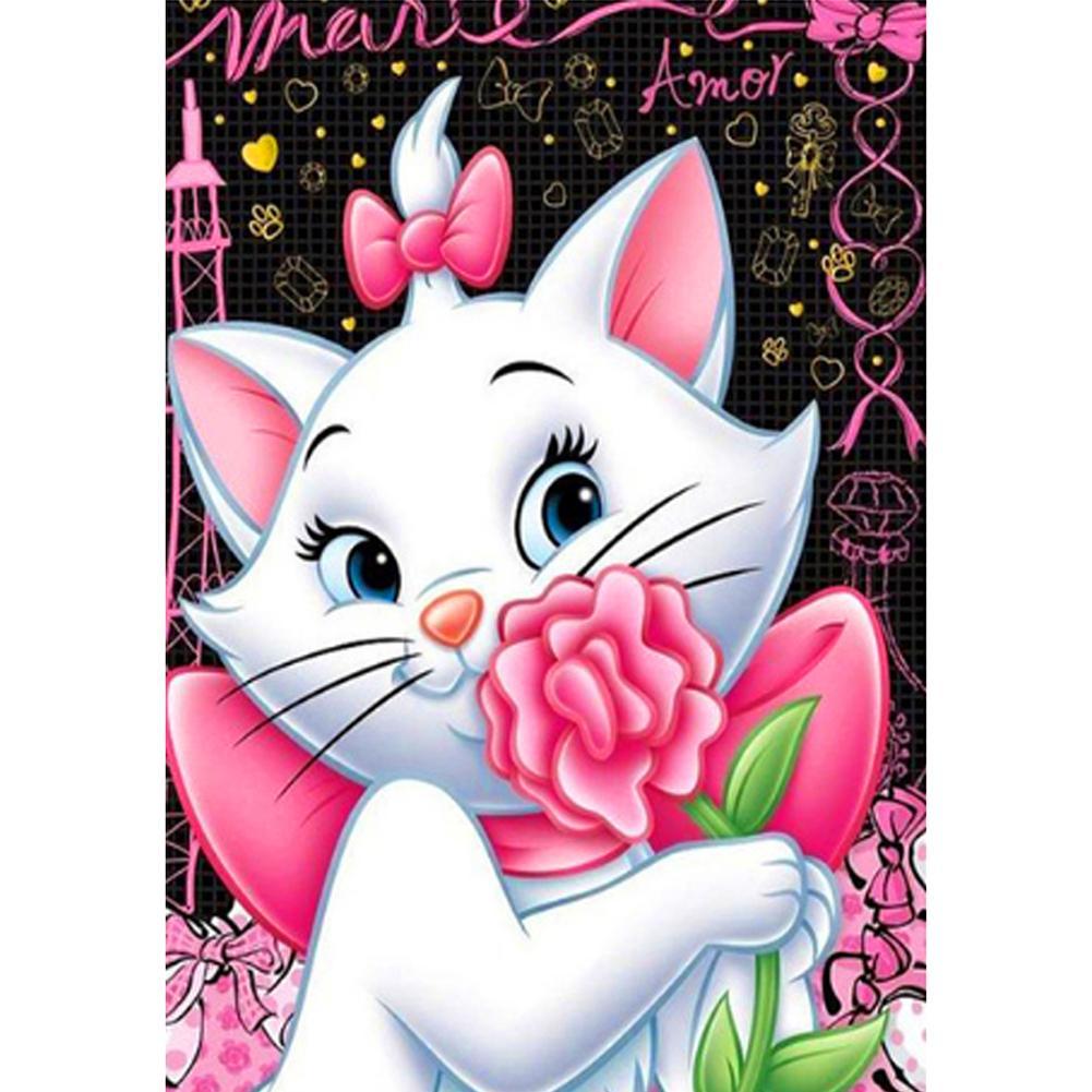 5D DIY Full Drill Diamond Painting Cute Cat Cross Stitch Embroidery Mosaic