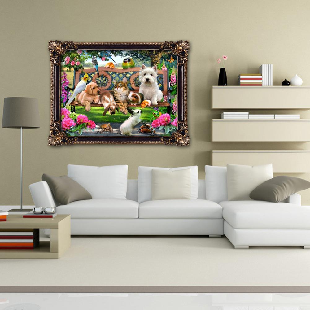 5D DIY Diamond Painting Animal Park Cross Stitch Embroidery Rhinestones