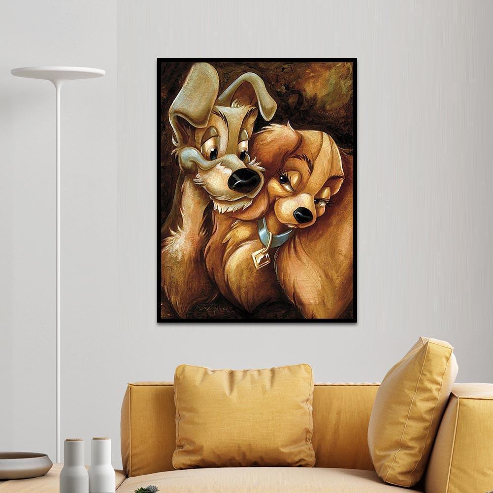 5D DIY Full Drill Diamond Painting Dog Cross Stitch Embroidery Mosaic Kit