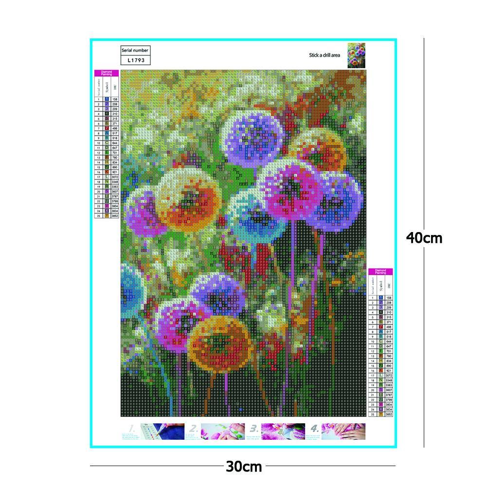5D DIY Full Drill Diamond Painting Dandelion Cross Stitch Embroidery Mosaic