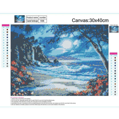 5D DIY Diamond Painting Moon Tide Embroidery Full Drill Cross Stitch Kits