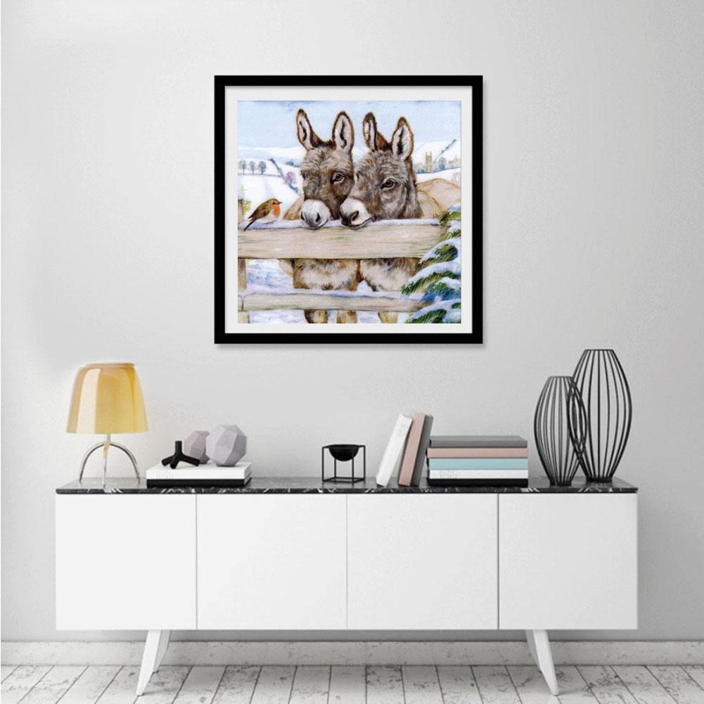 DIY Full Drill Diamond Painting Little Donkey Cross Stitch Embroidery Decor