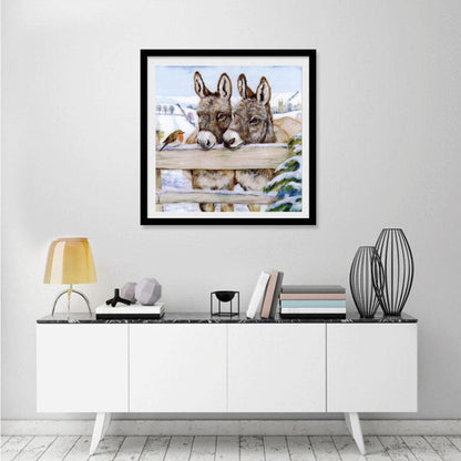 DIY Full Drill Diamond Painting Little Donkey Cross Stitch Embroidery Decor
