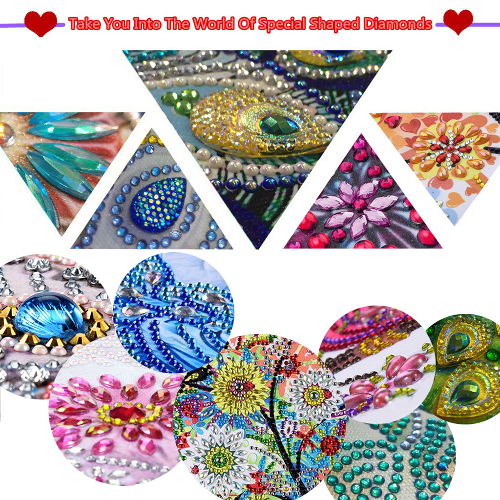 DIY Diamond Painting White Flower Wall Clock Craft Art Decor